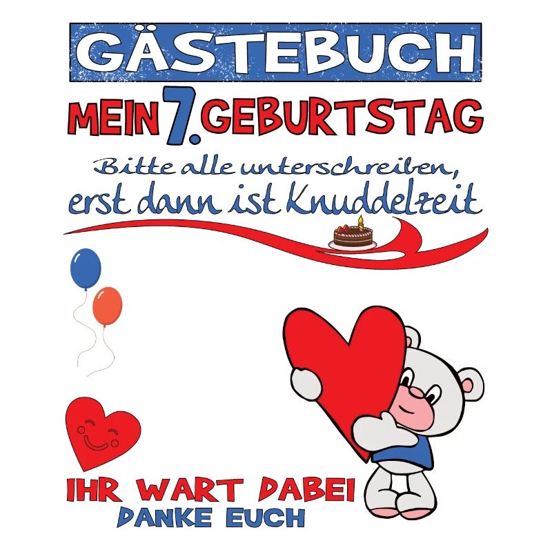 7. Geburtstag Junge & Mädchen Gästebuch