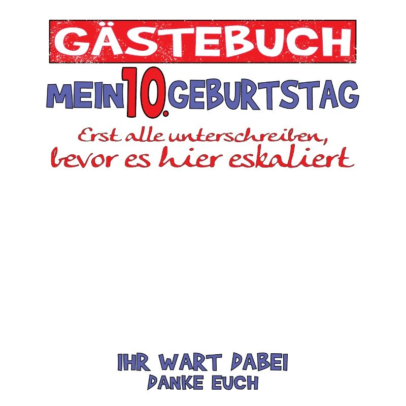 10. Geburtstag Junge & Mädchen Gästebuch