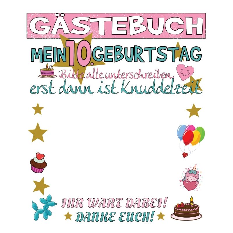 10. Geburtstag Mädchen & Junge Gästebuch