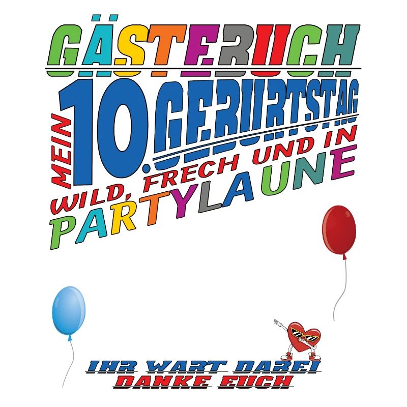 10. Geburtstag Mädchen & Junge Gästebuch