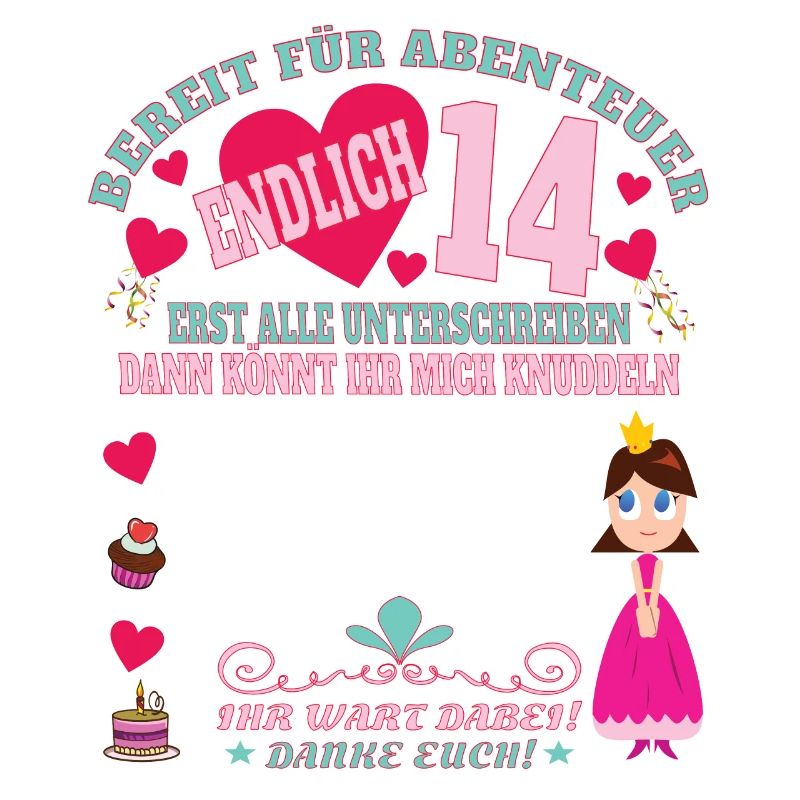 14. Geburtstag Mädchen & Junge Gästebuch