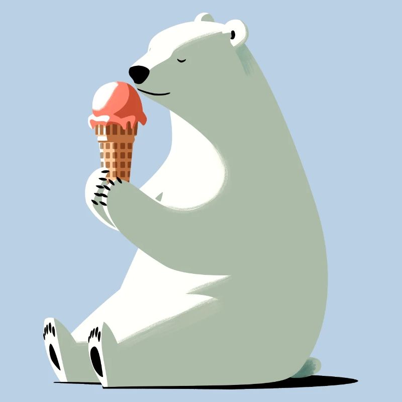 Eisbär mit Eis