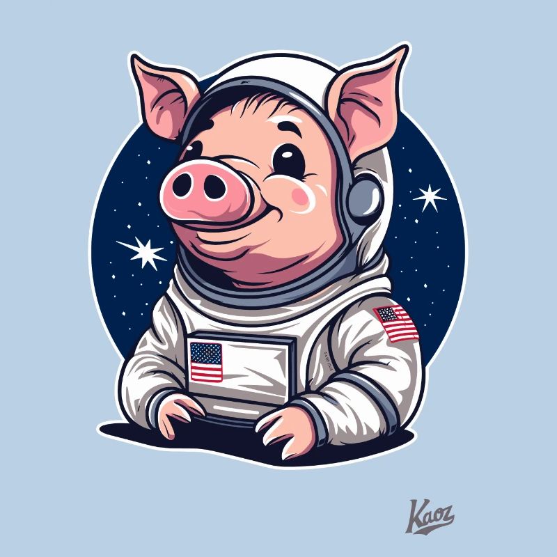 Conception de cochon drôle mignon de l’espace