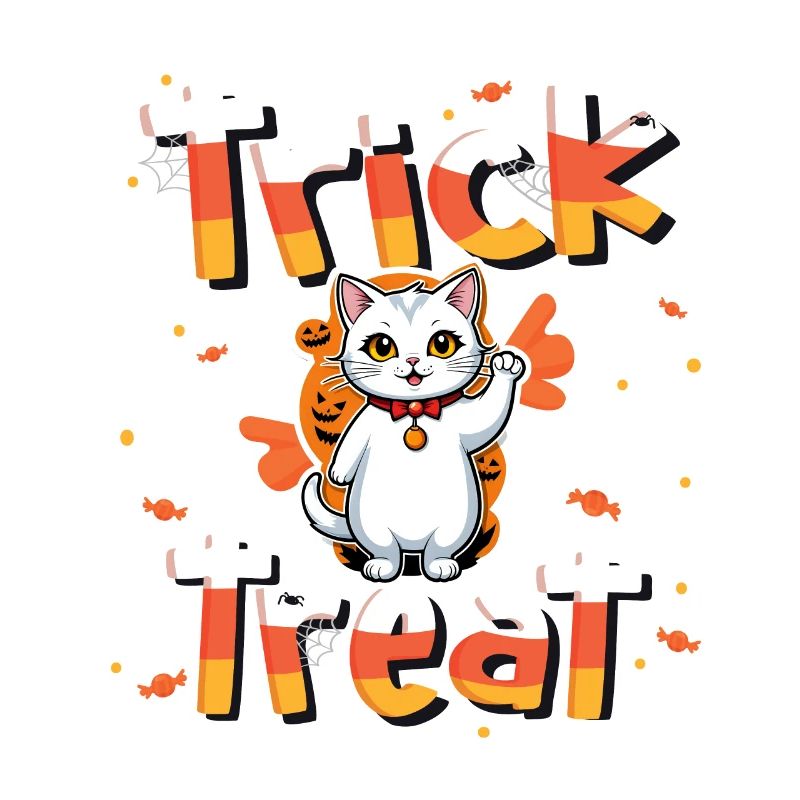 Liebenswerte Katze Süßes oder Saures Halloween