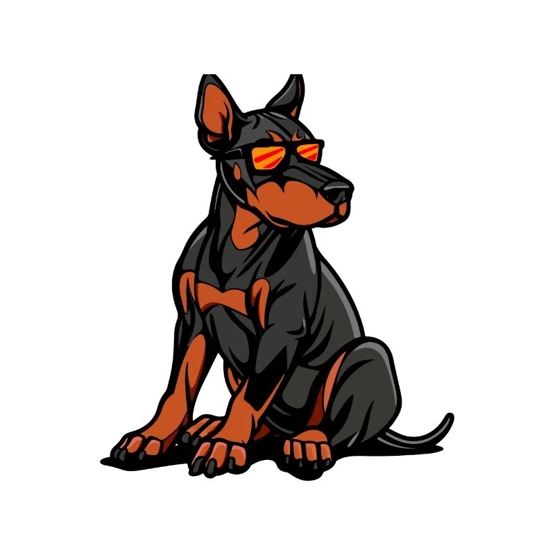 Dobermann Hund Comic Cool