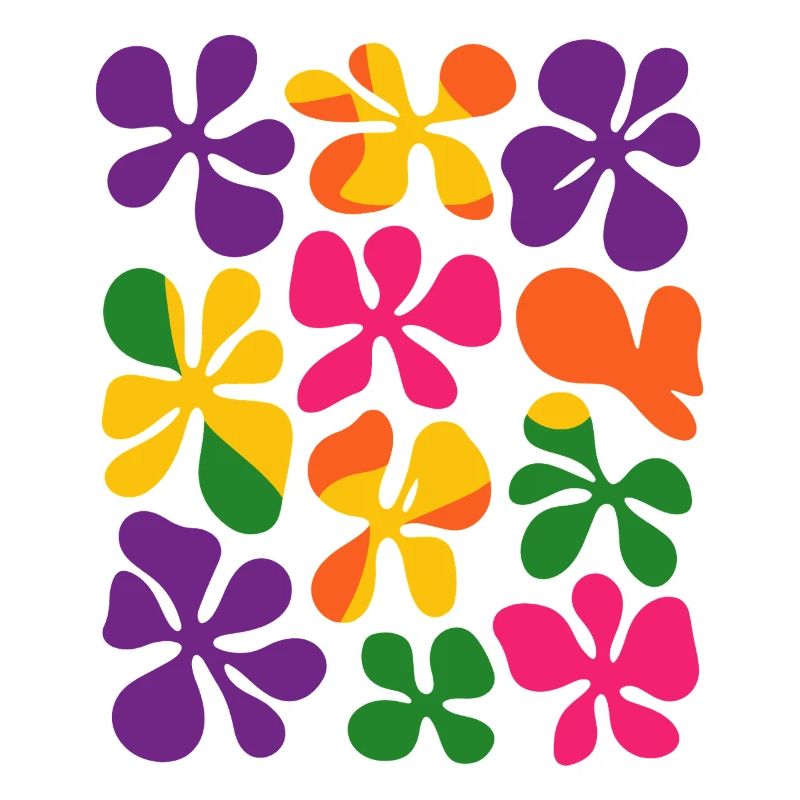 Matisse Inspired: Abstract Retro Floral Pattern