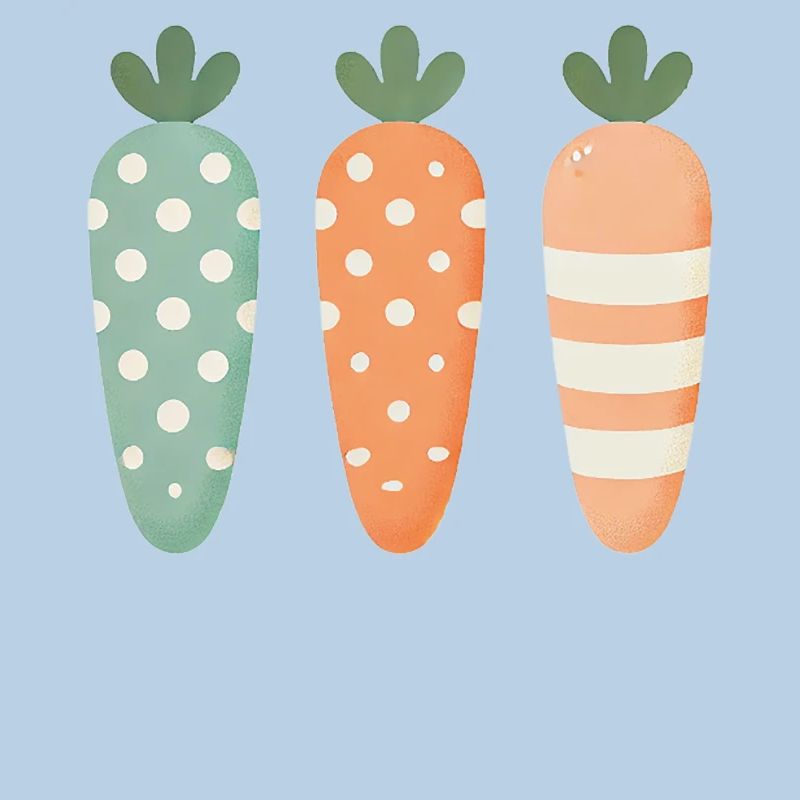 Cute Easter Carrots Pastel Stripe Dots