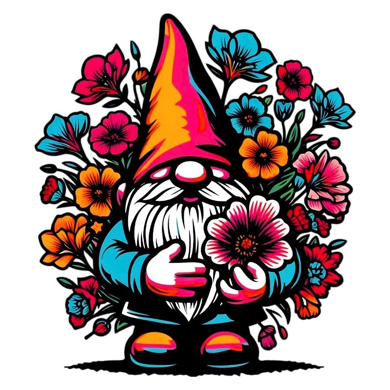 Gnome à fleurs