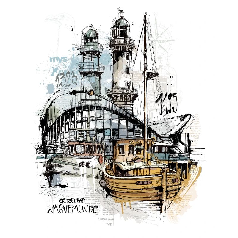 Scène de Warnemünde Teepott