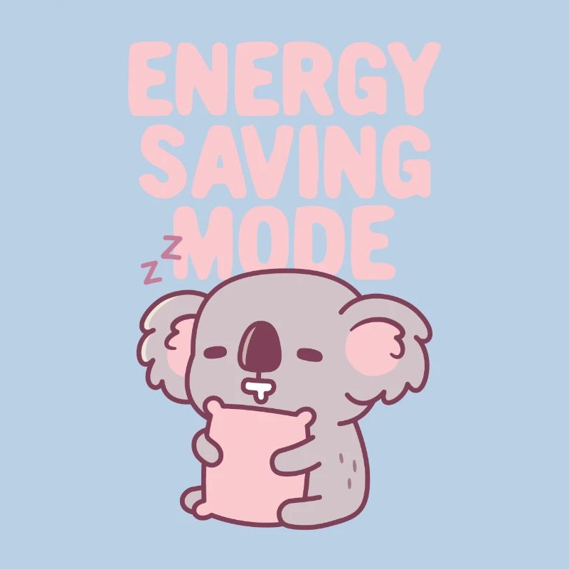 Cute Koala Bear Energy Saving Mode Funny