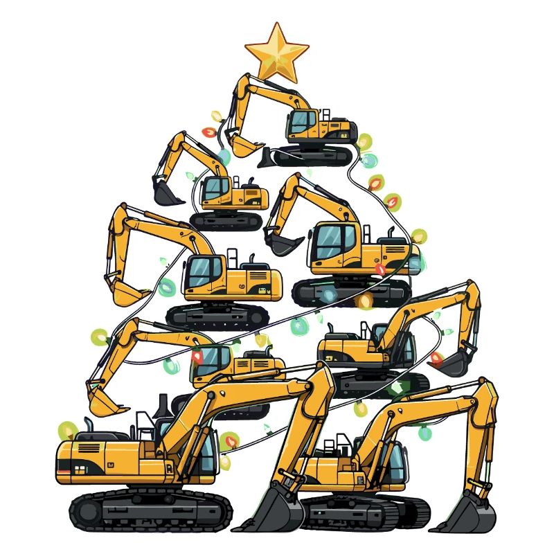 Funny Excavator Christmas Tree Gift