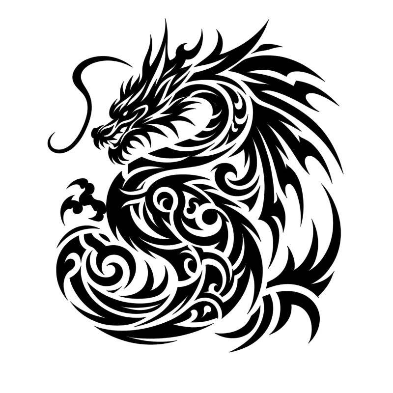 Dragon Tribal Tattoo Artistic Symbol Design