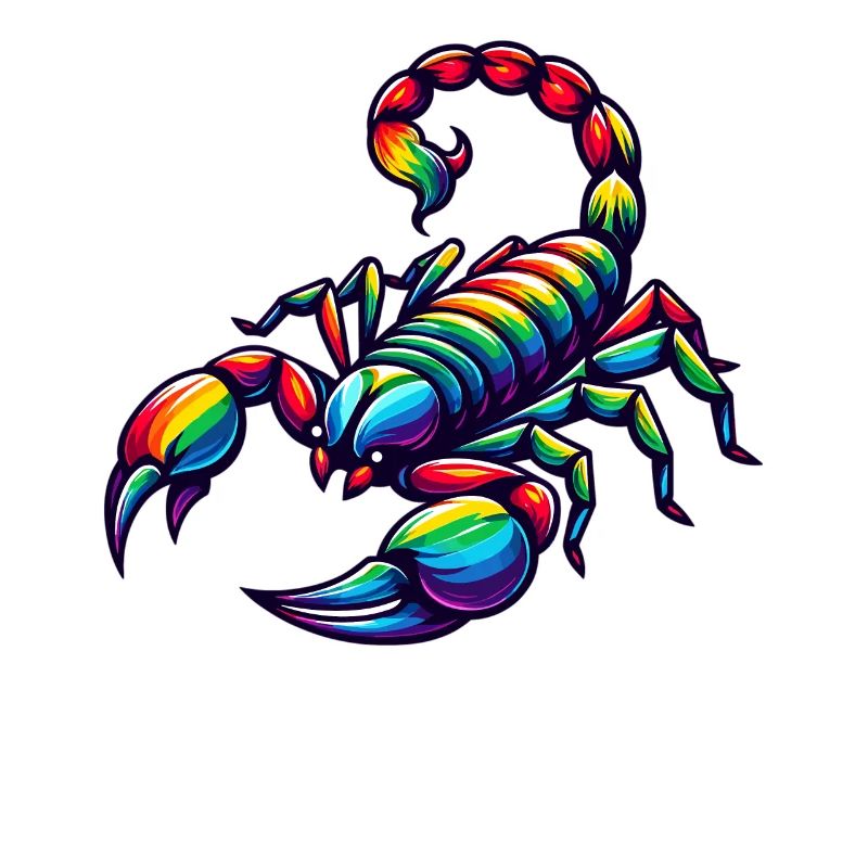 Conception du zodiaque Scorpion dans des teintes arc-en-ciel vives