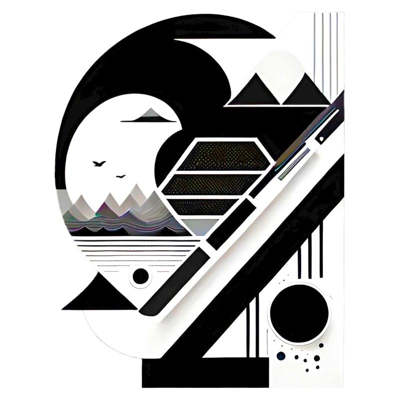 Collage Japan-Stil-Berge