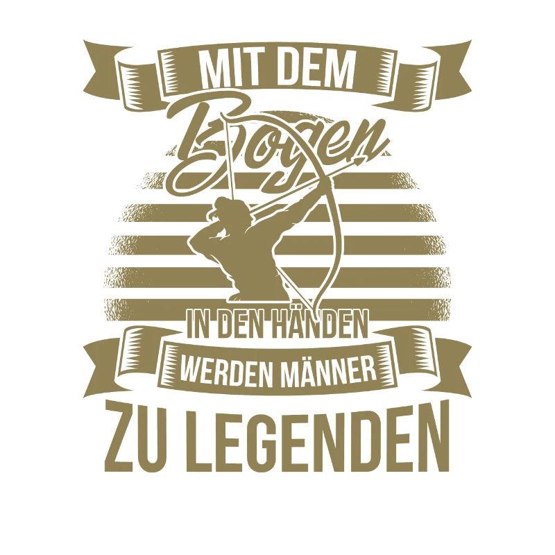 Bogenschiessen mit dem Bogen in den Händen