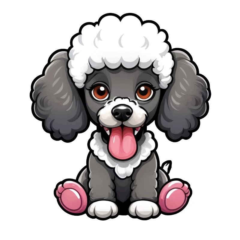 Doux caniche N&B