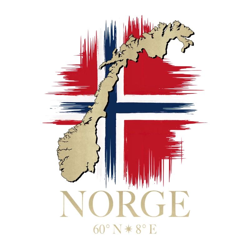 Norway Flag Map Coordinates 60°N 8°E
