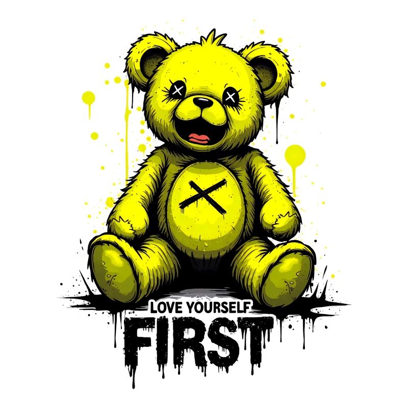 Love Yourself First Teddybär Graffiti