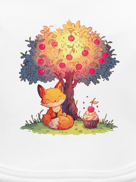 Fuchs am Apfelbaum mit Cupcake