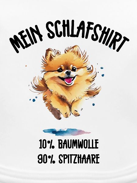 Zwergspitz Springend Schlafshirt
