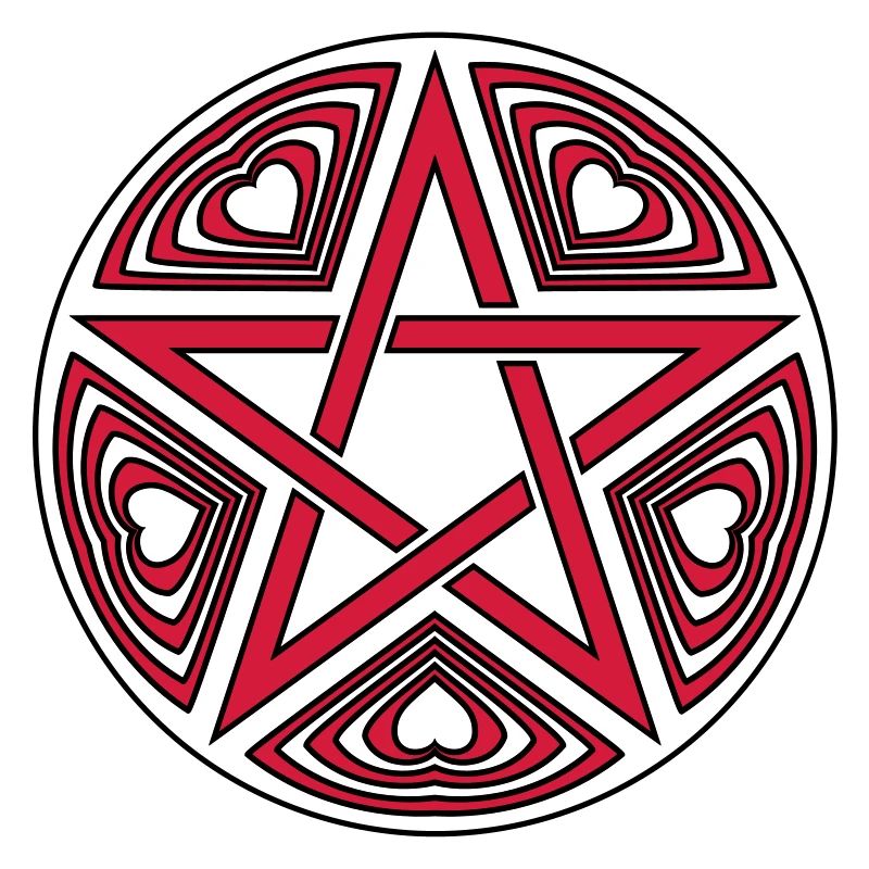 Pentagram heart pattern vector good color selectable