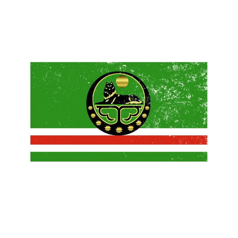 Chechnya Chechen flag vintage effect