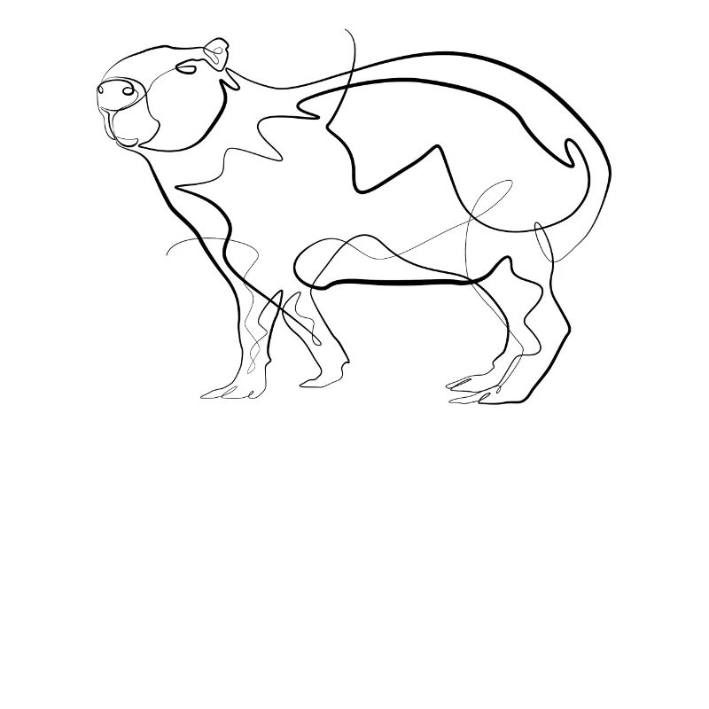 Capybara capybara - one line drawing