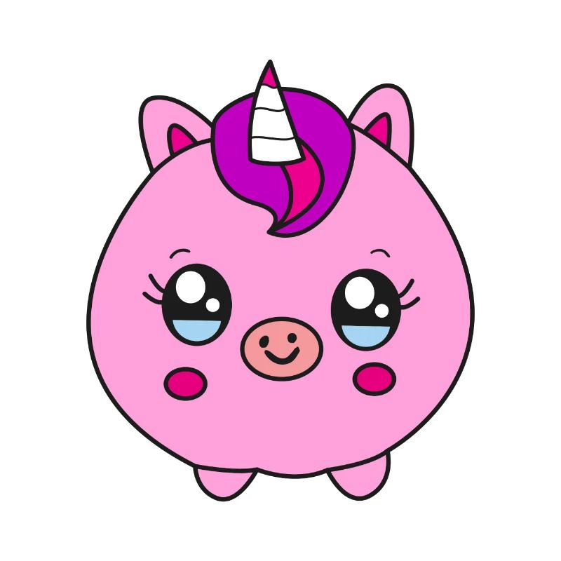 Kleines rundes Einhorn Schwein Kinder Geschenk