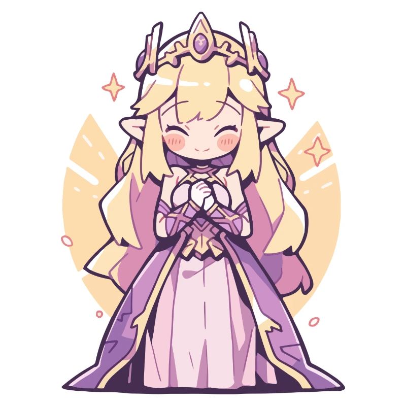 Princesse Chibi mignonne - Conception de conte de fées mignon