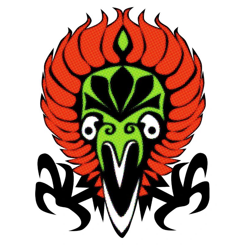 Firebird illustration magic jungle ancient style