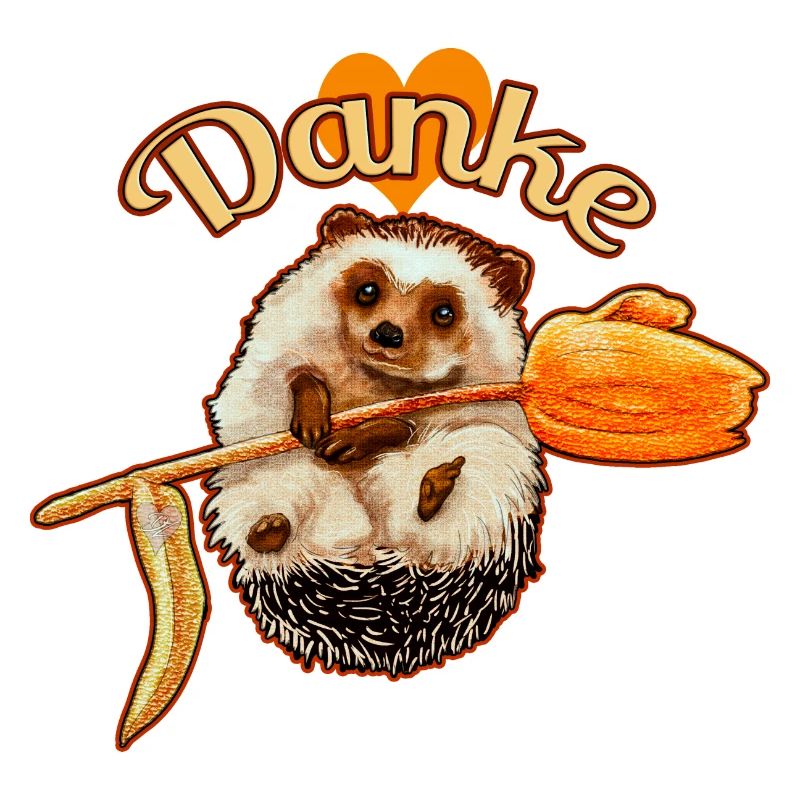 Süßer Igel mit Danke Botschaft
