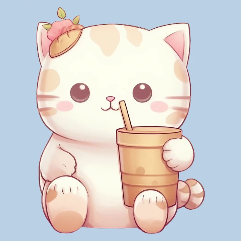 Cat in Bubble Tea Magic