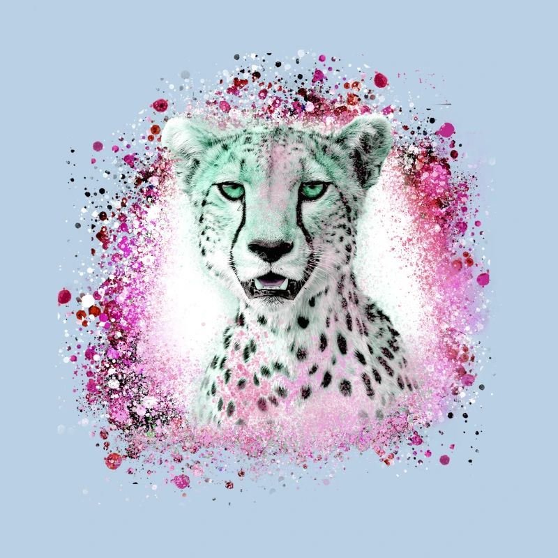 leopard, katze, wildkatze, graffiti, malerei,pink