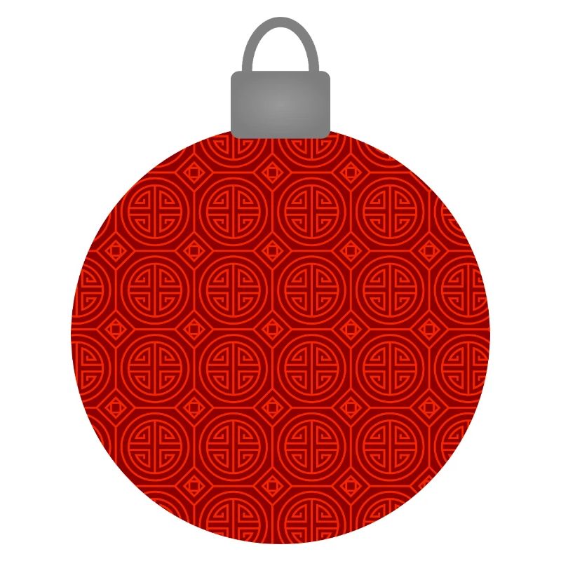Rotes Rundmuster Weihnachtskugel
