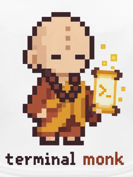Pixelmönch mit Laterne