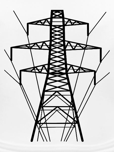 Strommast Weiße Silhouette