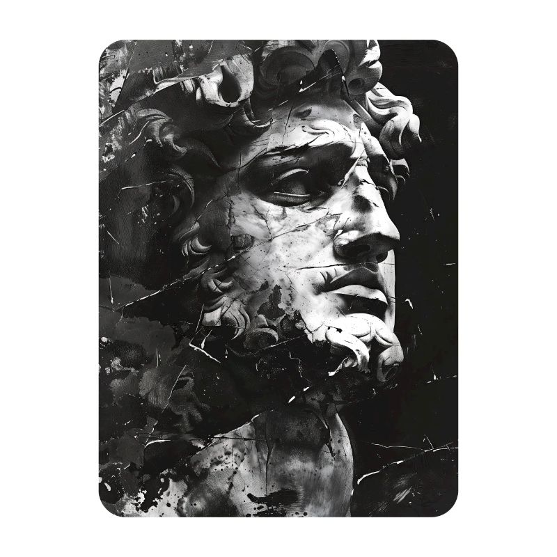 zerbrochenes Gesicht einer Marmorstatue