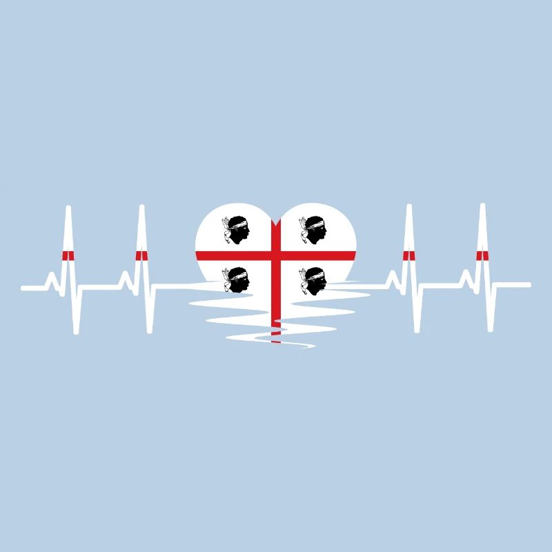 Sardaigne Drapeau Heartbeat Pulse Drapeau sarde