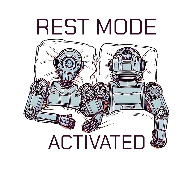 Funny Sleeping Robot Rest Mode