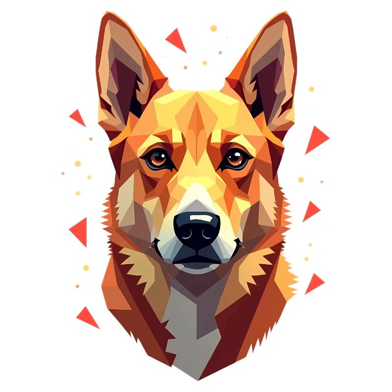 Geometric Dog Abstract Artwork