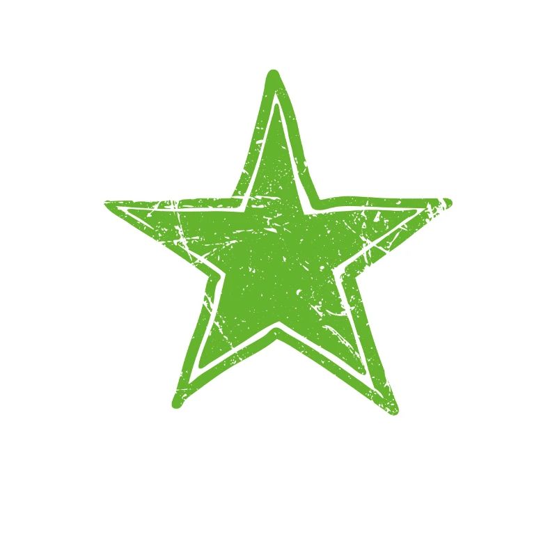 Star Drawn Path CMYK Green