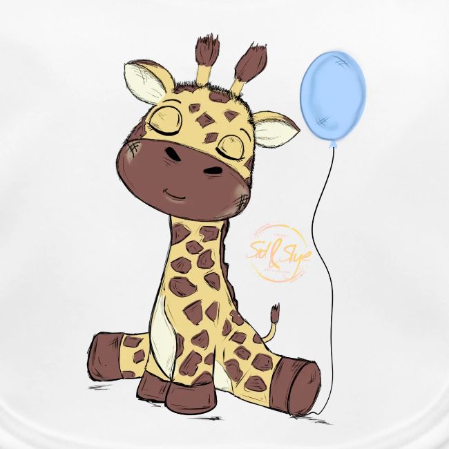 Süße Giraffe mit Luftballon
