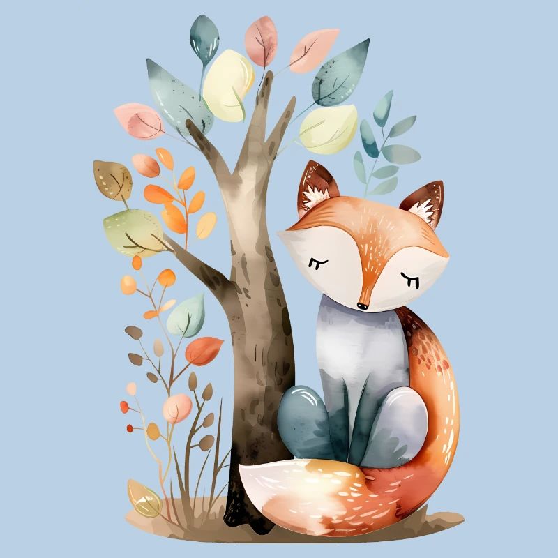 Cute Fox Under Tree