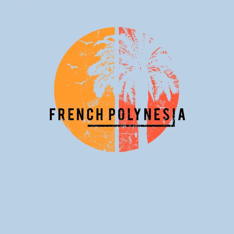 Artistic French Polynesia Cool Palm Tree Vacation