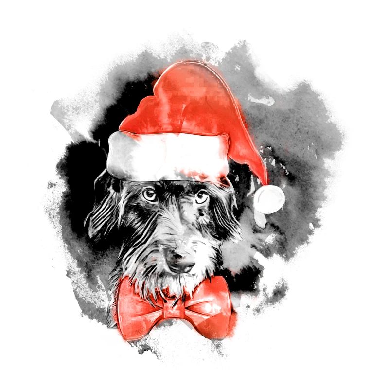 Teckel Teckel avec Bonnet de Noel