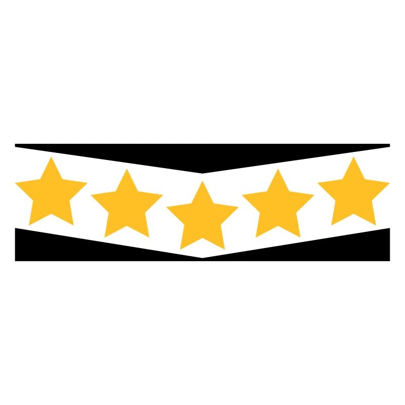 5 Sterne, gebogen. Five Stars. 2c