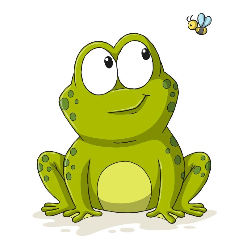Cute frog with bee