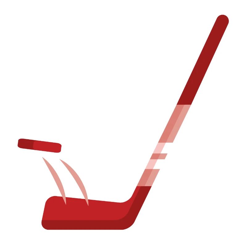 ROTER Eishockeyschläger und Puck