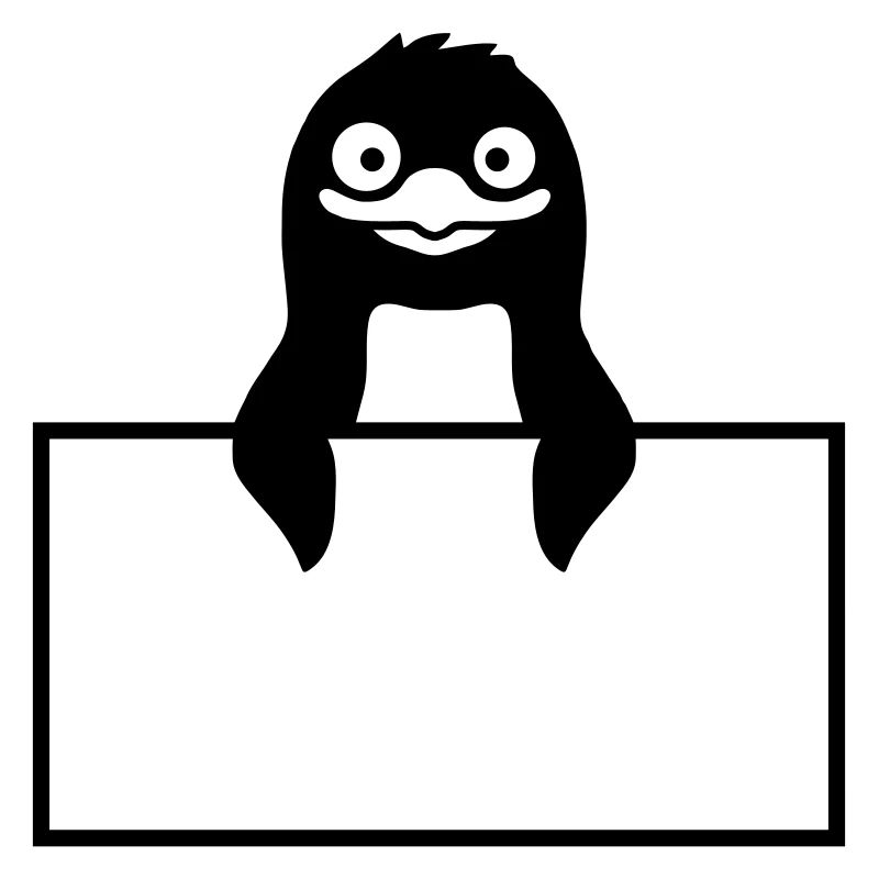 Schild Pinguin Text einfügen