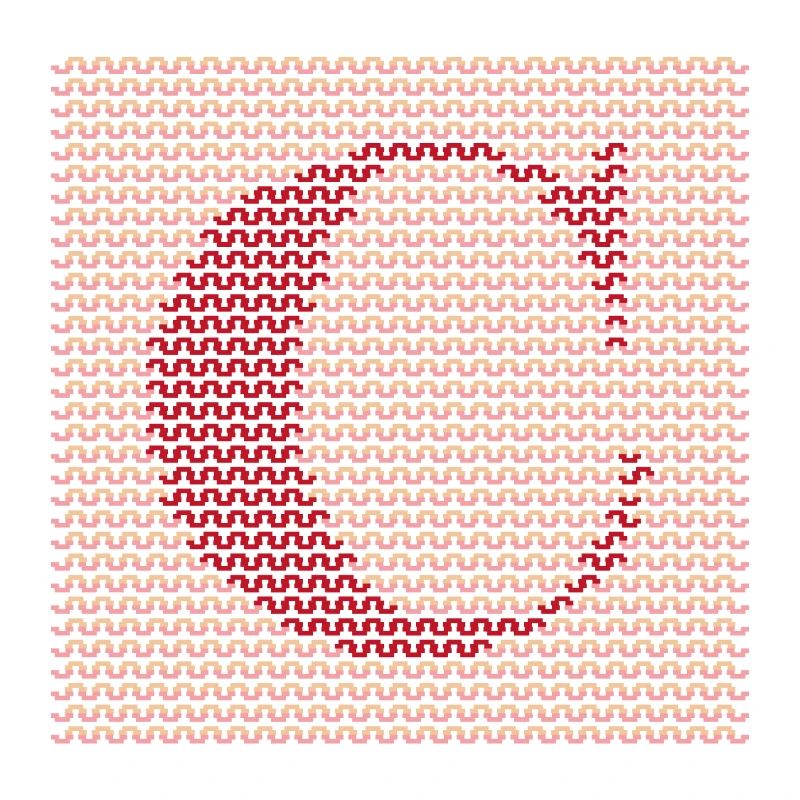 Garn Serif Buchstabe C Rot
